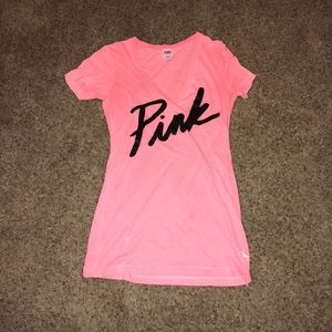 Pink V-Neck T-shirt